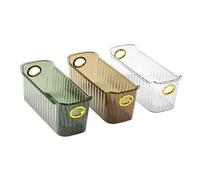 BAZEITFLOW 3pcs Transparent Makeup Organizer for Bedroom and Bathroom Narrow Desktop Storage Holder with and Gold Accents Indoor Cosmetic and Sundry Storage Baskets for Neat and