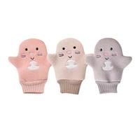BAZEITFLOW 3pcs Unisex Exfoliating Bath Gloves Made of Skin-friendly Viscose Fiber and Composite Sponge, Removes Dead Skin Effectively, for Bathing and Body Cleaning Random Color