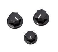 BAZEITFLOW 3pcs Vintage Style Black Volume Tone Control Knobs for Jazz Guitar Plastic Lightweight Guitar Accessories with White Indicator Lines