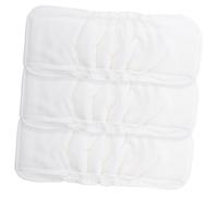 BAZEITFLOW 3Pcs Washable Bamboo Cotton Diapers Super Absorbing Cloth Inserts Leakproof Breathable Liners for Comfort and Night Use