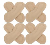 BAZEITFLOW 4 Pairs Heel Pads for Shoes Convenient Heel Stickers Comfort Pads Khaki Suede Fabric Foam Adhesive Glue Protecting Relaxing for Casual Shoes