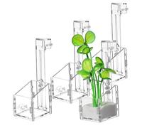 BAZEITFLOW 4 Pcs Aquatic Planting Cup Aquariums Tank Clear for Aquarium Plant Holder Bob Holders Plants Acrylic Transparent