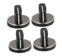 BAZEITFLOW 4 Pcs Gas Stove Knobs Plastic Fireproofing Direct Replacement Temperature Control Black Right Angle 0° Fit for Hole Diameter 8mm Home Burner