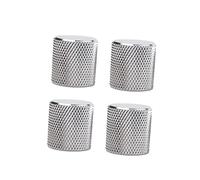 BAZEITFLOW 4 Pcs Silver Plated Metal Volume Tone Control Knobs for Electric Guitar and Bass Replacement Caps and Practical for Circuit Board