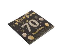 BAZEITFLOW 40pcs 70th Birthday Party Napkins Wedding Dessert Napkin Wedding Anniversary Kitchen Paper Towels Dessert Cake for Birthday Black
