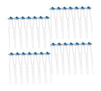BAZEITFLOW 40pcs Rose Rhinestone Hair Pins Decorative Hair Accessories for Brides Elegant Floral Design for Formal Occasions and Daily Wear Lake Blue