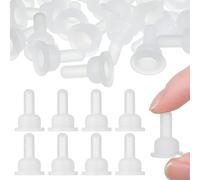 BAZEITFLOW 40pcs Small Silicone Pet Feeding Bottle Nipples for Rabbits Chinchillas Sturdy Replacement Pacifiers Soft Nurser Teats for Pet Nursing Supplies