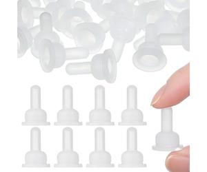 BAZEITFLOW 40pcs Small Silicone Pet Feeding Bottle Nipples for Rabbits Chinchillas Sturdy Replacement Pacifiers Soft Nurser Teats for Pet Nursing Supplies
