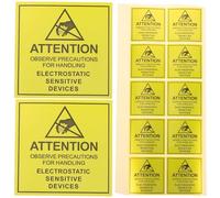 BAZEITFLOW 450Pcs 50X50Mm Anti-Static Warning Stickers Electrostatic Cautious Decals Industrial Safety Warning Labels for Packaging and Shipping Applications