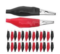 BAZEITFLOW 48Pcs Insulated Alligator Clips Set with Black and Red Protective Boots, Large Electrical Test Lead Clamps for Battery Wires and DIY Electric Projects in Home and Workshop