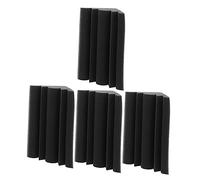 BAZEITFLOW 4pcs 12x12x24cm Fire-resistant Bass Trap Corner Sound-absorbing Foam Panels with Rounded Edges for Studio Acoustic Treatment and Low Frequency Soundproofing