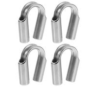 BAZEITFLOW 4pcs 304 Stainless Steel Wire Rope Thimbles 8mm Cable Rope Collars Triangular Cable Protective Rings for Industrial Pulling and Lifting Applications