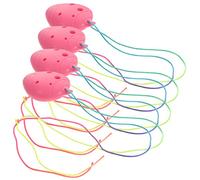 BAZEITFLOW 4pcs 6-hole Mini Plastic Ocarina Set for Beginners Boys and Girls Pink Musical Wind Instrument Practice Toy for Children