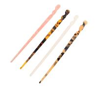 BAZEITFLOW 4pcs Acetate Hair Sticks Lightweight Retro Chinese Hairpin Chopsticks for Women Bridal Updo Chignon Pins Vintage Handmade Headpieces Secure Bun Styling Accessories