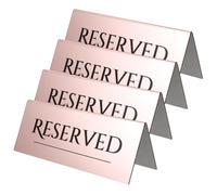 BAZEITFLOW 4pcs Acrylic Reserved Table Signs Elegant Wedding Restaurant Seat Markers Clear Family Guest Table Tents for Dining Reservations