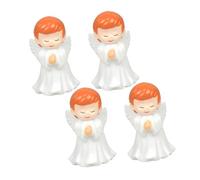 BAZEITFLOW 4pcs Angel Figurine Decor Holiday Angel Sculpture Cherub Ornaments White Plastic