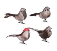 BAZEITFLOW 4Pcs Artificial Feathered Birds Lifelike Bird Decoration Props for Garden Party Home Tree Ornaments Foam Craft Random Colors Random Color