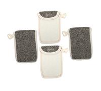 BAZEITFLOW 4pcs Black Linen Soap Bag Soap Exfoliating Net Pouch for Bath Shower Savers Pouch for Homemade Bar