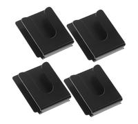BAZEITFLOW 4pcs Black Metal Cb Radio Microphone Holder with Stable Backing and Fixator Mic Hanger Clips for Secure Mounting in Cars for Rough Roads and Long Distance Driving