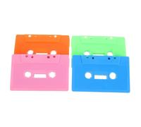 BAZEITFLOW 4pcs Blank Audio Cassette Tapes Vintage Plastic Shells for DIY Music Mixtapes Craft Projects Retro Tape Decoration for Home Wall Art Birthday Wedding Party Use