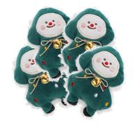 BAZEITFLOW 4Pcs Christmas Tree Catnip Chew Resistant Kitten Teething Plush Cartoon Cat Chewing Interactive Pet Indoor Cats