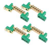BAZEITFLOW 4pcs Copper Ground Terminal Block Bus Bar Power Distribution Strip for Residential Commercial Electrical Wiring Compact Space-saving Design