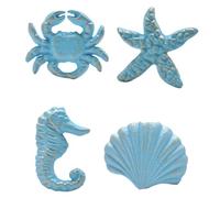 BAZEITFLOW 4PCS Creative Ocean Theme Cast Iron Animal Knobs Vintage Nautical Pulls for Wardrobe Kitchen Cupboard Bedside Table Rustic Decorative Handles with Random Colors Random Color