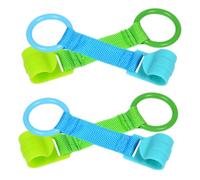 BAZEITFLOW 4pcs Crib Sling Pull up Rings for Playpen Walking Assistant Rings Hand Pull for Boy Girl Cot Hanging Bed Stand up Walking Learning Tools