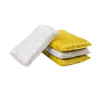 BAZEITFLOW 4Pcs Double-Sided Heavy Duty Kitchen Sponges for Dish and Wok Cleaning Polyester Thread Material with Strong Water Absorption Multi-Function Scouring Pads for Pots Sinks and