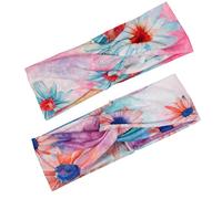 BAZEITFLOW 4pcs Elastic Hairbands for Women Bohemian Print Wraps Comfortable Sweat-absorbing Headdresses for Yoga Exercise Random Styles