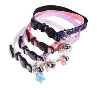 BAZEITFLOW 4pcs Floral Cat Collar Soft Breathable Pet Neck Decor for Daily Wear Special Occasions Charming Flower Design Purple Navy Pink Green