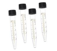 BAZEITFLOW 4pcs Glass Centrifuge Tubes with Spiral Graduation and Lids Round Bottom Test Tubes for Biochemistry and Molecular Biology Sample Storage Sturdy and Portable Laboratory Glassware