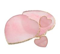 BAZEITFLOW 4pcs Heart-shaped Nail Art Palettes with Gold Edge Matte Resin Mixing Plates for Professional Nail Care Tools Color Testing and Display Boards Ergonomic Grip for Salon and Home Use