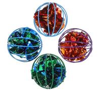 BAZEITFLOW 4Pcs Interactive Crinkle Balls Cat Lightweight Indoor Kitten Teasing Colorful Cat Chasing Balls for Indoor Pet Play Random Color