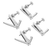 BAZEITFLOW 4pcs Metal Fine Tuners Set for 1/2 and 1/4 Violin String Adjusters Replacement Parts Silver for Violin Musical Instruments