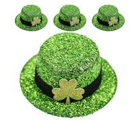 BAZEITFLOW 4pcs Mini St Patricks Day Top Hat Hairpin Glitter Irish Hair Clips St Patricks Day Accessories for Women Party Favors