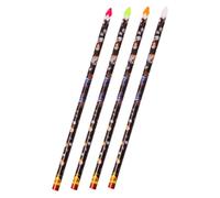 BAZEITFLOW 4pcs Nail Art Pens Rhinestone Picker Dotting Tools Adhesive Wax Pencil for Manicure Nail Diy Decoration in Yellow White Rose Red Fluorescent Green