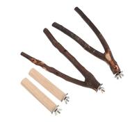 BAZEITFLOW 4pcs Natural Branch Bird Standing Rods with Bark Parrot Cage Perches Bird Cage Supplies and Parrots