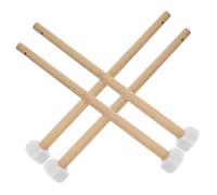 BAZEITFLOW 4pcs Percussion Drum Mallets Gong Hammer with Wooden Handles and Cotton Linen Heads Built to Last Convenient Replacement and Backup for Musical Instruments Random Color