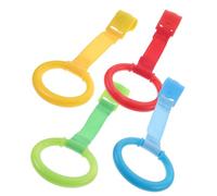 BAZEITFLOW 4pcs Pull Rings for Crib and Playpen Bed Rings for Walking Assistance Colorful Stand Up Learning Tool to Grip and Motor Skills
