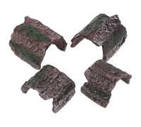 BAZEITFLOW 4pcs Reptile Cave Hideout for Lizard Gecko Snake Hiding Spot Terrarium Reptile Hide Micro Landscape Fish Tank Scene Ornament