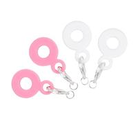 BAZEITFLOW 4pcs Reusable Silicone Straw Pendant Charm Cute Cartoon Drink Straw Decor in White Pink Compatible with Stanley Personalize Identify Your Cup Accessory