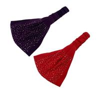 BAZEITFLOW 4pcs Rhinestone Elastic Hair Bands Headbands for Women Breathable Cotton Headwraps for Gym Sports Daily Wear Face Washing Hair Holders in Red Purple Black Coffee