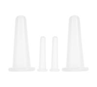 BAZEITFLOW 4Pcs Silicone Facial Cupping Set for Skin Care and Body Massage Silicone Vacuum Cups for Face Neck Back and Eye Massage for Facial and Body Therapy