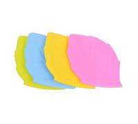 BAZEITFLOW 4pcs Silicone Toothbrush Holders Leaf Shape Travel Toothbrush Cases with Capacity for Assorted Blue Yellow Green Pink Colors