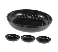 BAZEITFLOW 4pcs Slot Round Plastic Ashtray Impact Resistant Cigarette and Cigar Holder with Secure Base Versatile for Home Office Hotel Patio and Outdoor Use