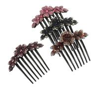 BAZEITFLOW 4pcs Sparkly Rhinestone Hair Combs for Women Elegant Side Combs for Weddings Proms and Parties Gradient Colors Ab Pink Purple Blue Hair Accessories for Bridesmaids and Special