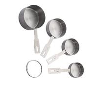 BAZEITFLOW 4pcs Stainless Steel Graduated Measuring Cups with Scale for Kitchen Baking Accurate Liquid and Dry Ingredient Measurement Pour Design Food-Grade Material