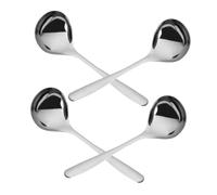 BAZEITFLOW 4pcs Stainless Steel Ladle Spoon Large Head for Enhanced Mixing and Flavor Serving Spoon for Soup Gravy Stews Smooth Surface for Easy Cleaning Kitchen Cooking Tool for Home and