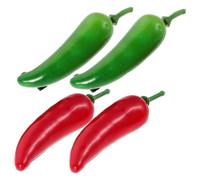 BAZEITFLOW 4PCS Vegetable Chili Pepper Hair Clips Creative Mini Alligator Barrettes for Women Sturdy Plastic Hairpins with Playful Food Design Versatile Styling Accessories
